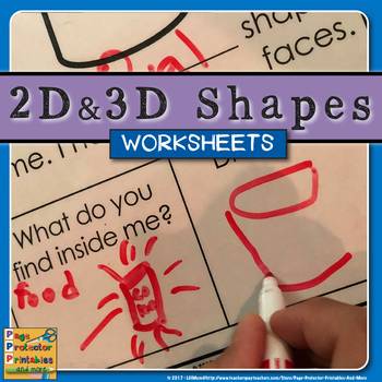 Preview of 2D 3D Shapes Worksheets