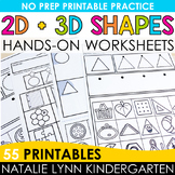 2D and 3D Shape Worksheets Kindergarten Math Worksheets Ge