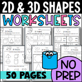 2D & 3D Shape Worksheets & Sorts Shape Attributes Halves &