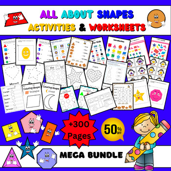 Preview of 2D and 3D Shapes Activities and Worksheets for Kindergarten & Preschoolers