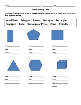 Preview of 2D and 3D Shapes Assessment