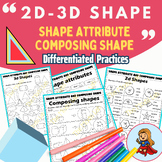 2D and 3D Shapes Attributes and Composing, First Grade 2D,