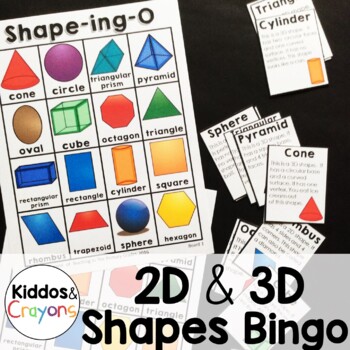Preview of 2D and 3D Shapes Bingo Game