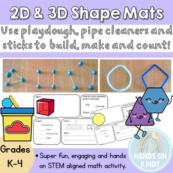 Preview of 2D and 3D Shapes Build It Count It Write It STEM Mats