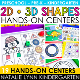 2D and 3D Shapes Centers for Preschool Pre-K Kindergarten 