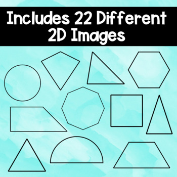 2D and 3D Shapes Clip Art - Math Clip Art by SarrattMath | TPT