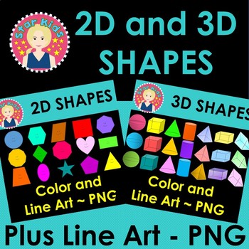 Preview of 2D and 3D Shapes Clipart BUNDLE - COMMERCIAL USE OK