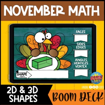Preview of 2D and 3D Shapes| Digital Math Centers | NOVEMBER | BOOM Cards