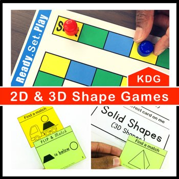 Preview of 2D and 3D Shapes Games and Centers Kindergarten
