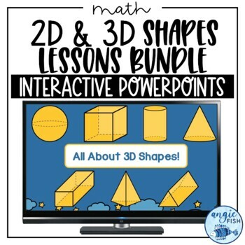 Preview of 2D and 3D Shapes Interactive PowerPoint | Kindergarten Shapes | Teaching Slides