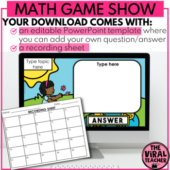 2D and 3D Shapes Activities 1st Grade Math Review PowerPoint™ Game Show