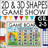 2D and 3D Shapes Game Show Assessment Math Review Test Pre