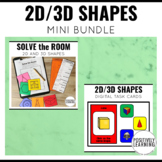 2D and 3D Shapes Centers Hybrid Math Bundle with Hands On 