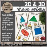 2D and 3D Shapes Posters (Farmhouse Rustic Wood)