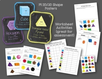 2d and 3d shapes posters games activities mini books and worksheets