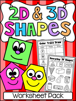 Preview of 2D and 3D Shapes Worksheet Pack - NO PREP