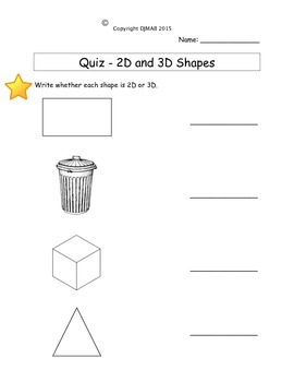 3D Shapes Quiz, Solids Multiple Choice Test - worksheetspack