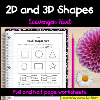 Preview of 2D and 3D Shapes Scavenger Hunt Worksheets