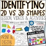 2D and 3D Shapes Sorting Worksheets | Geometry Lesson Plan