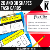 2D and 3D Shapes Task Cards Kindergarten Math Centers