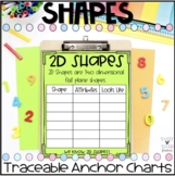 2D and 3D Shapes Traceable Math Anchor Charts