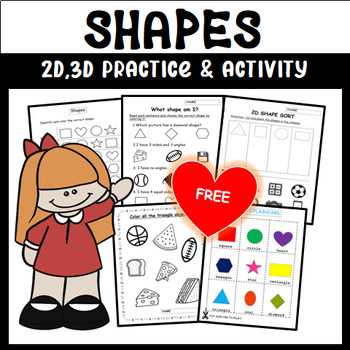 Preview of 2D and 3D Shapes Worksheets & Activity - Geometry Worksheets