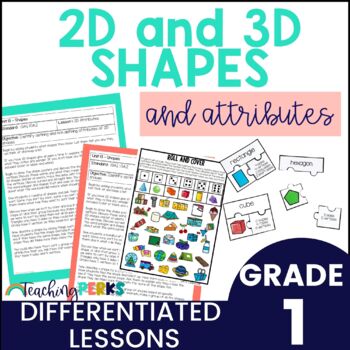 Preview of 2D & 3D Shape Attributes, Decomposing & Composing Shapes 1st Grade Math Lessons