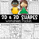 2D and 3D Shapes Worksheets - MEGA PACK