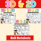 2D and 3D Shapes Worksheets Shape Attributes| First Grade 
