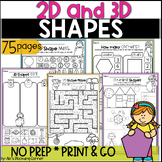 2D and 3D Shapes Worksheets Sort Cut and Paste 1st Grade S