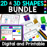 2D and 3D Shapes Worksheets and Activities Printable and D