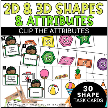 Preview of 2D and 3D Shapes and Attributes - Classify Shapes, Vertices, Faces, Edges, Sides