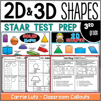 Preview of 2D & 3D Shapes STAAR Geometry Test Prep
