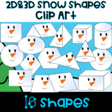 2D and 3D Winter Snow Shapes ~ Fun Clipart