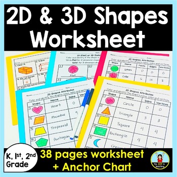 Preview of 2D and 3D Shapes Worksheet