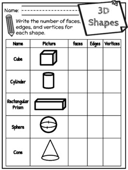 2D and 3D Worksheet by Artinique Resources | TPT