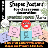 2D and 3D outlined SHAPES Posters | PRIMARY and FUN Font |