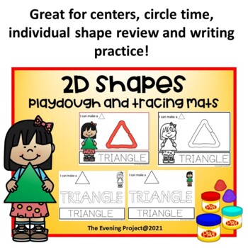 Preview of 2D shapes  Playdough and tracing mats for Pre-K, K, Autism & Sp. Education