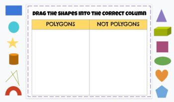 Preview of 2D shapes - Polygons sorting online activity - Distance learning