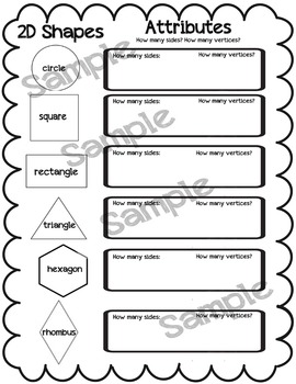 Preview of 2D shapes and attributes 1st grade