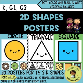Preview of 2D shapes posters for display | real objects | anchor charts | math center