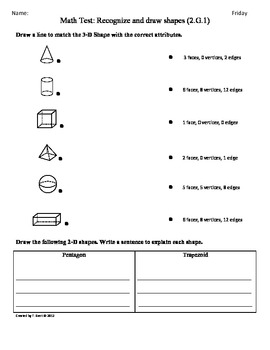 2 g 1 3d shapes 2nd grade common core math worksheets part b by tonya gent