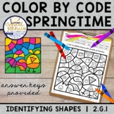 Spring Color by Code Recognizing Shapes by Side | 2G1 Prin