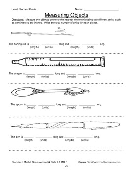 2.MD.2 Second Grade Common Core Worksheets, Activity, and ...