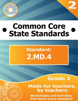 Preview of 2.MD.4 Second Grade Common Core Bundle - Worksheet, Activity, Poster, Assessment