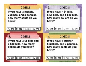 2md8 2nd grade math task cards solve money word