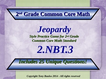 Preview of 2.NBT.3 Jeopardy Game 2nd Grade - Read & Write Numbers To 1000 w/ Google Slides