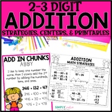 Addition with Regrouping, 2-3 Digit Addition Centers, Strategies, Posters