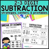 2-3 Digit Subtraction Strategies Centers and Printables