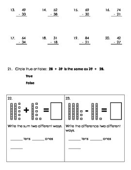 2.NBT.5 Math Assessment by Adam Delatte | Teachers Pay Teachers